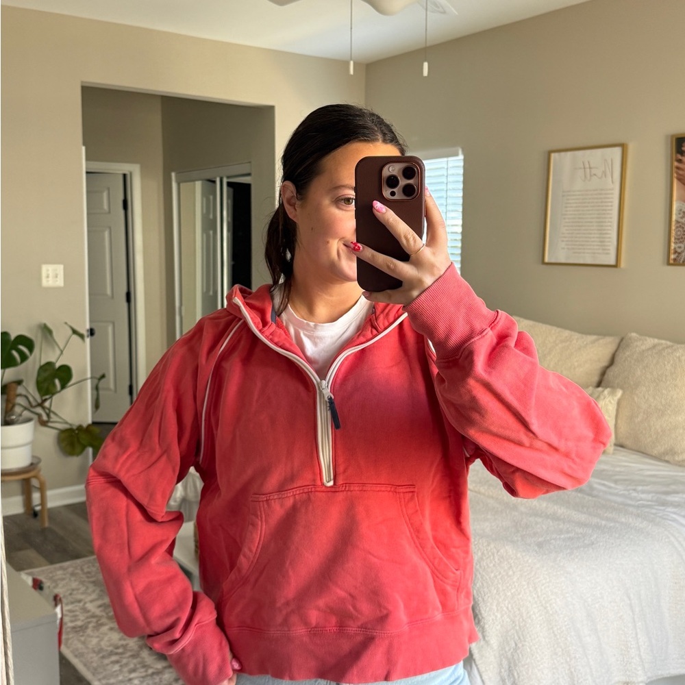 Aerie Red Quarter Zip Hoodie